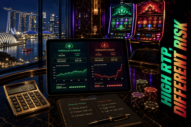 High RTP slot compared with low and high volatility session behaviour
